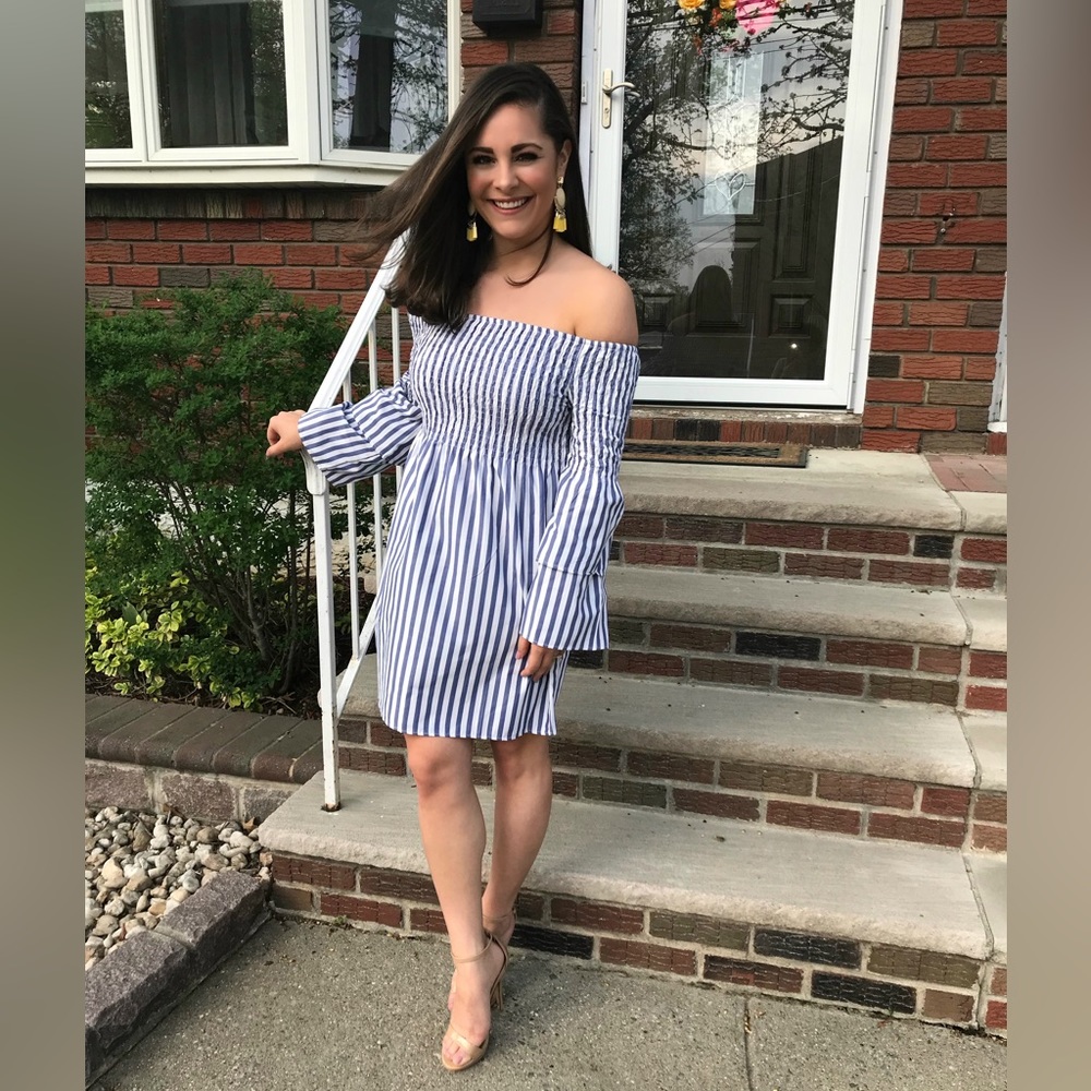 Striped Off the Shoulder Dress